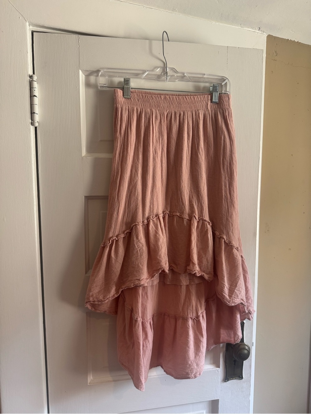 Ella Moss Dusty Rose High-Low Tiered Skirt